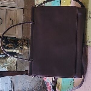Rich Mahogany Leather Vintage Coach Whitney bag.